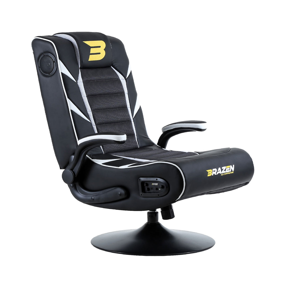 BraZen Panther Elite 2.1 Bluetooth Surround Sound Gaming Chair White